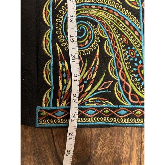 Bob Mackie Vintage Wearable Art Faux Fur Embroidered Vest Pockets Black - Picture 7 of 7